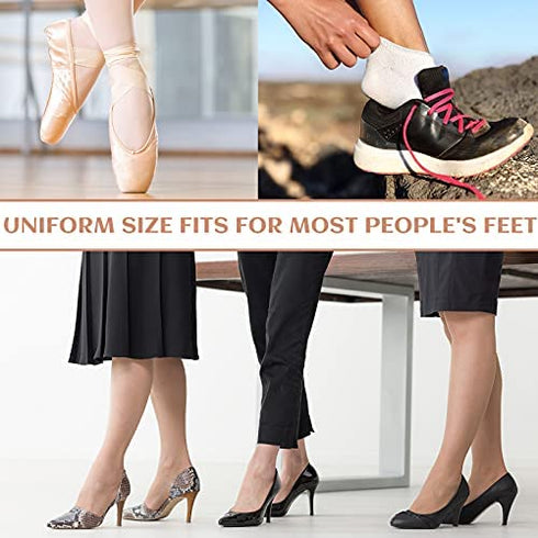 SATINIOR 24 Pieces Foot Pads for Dancer Sesamoiditis Pads for Ball of feet Pain Felt Forefoot Cushion Pads Self-Adhesive Foot Cushion Pads for Men Women Dancing Pain Relief (Beige)